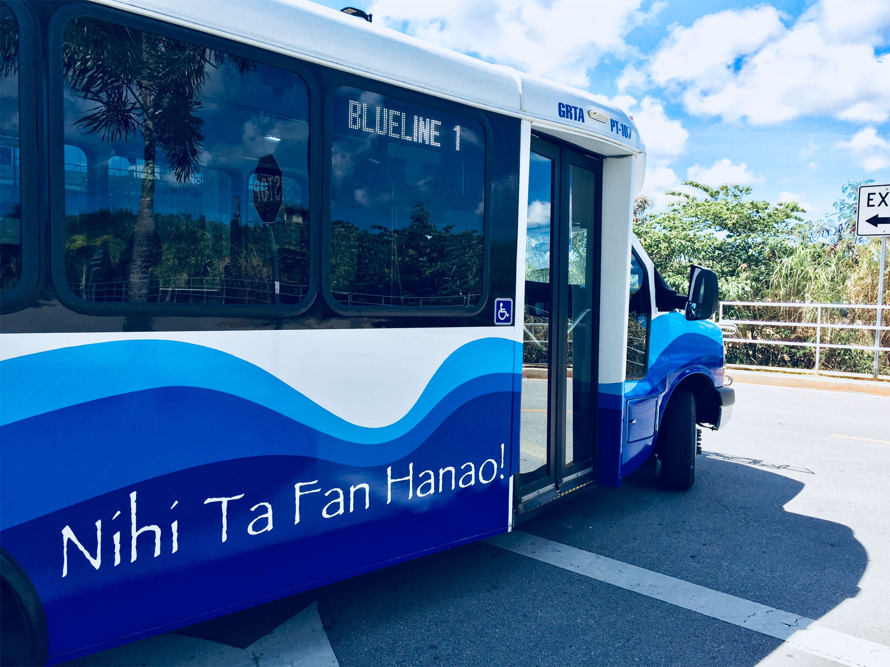 Five new GRTA vehicles in a parking lot